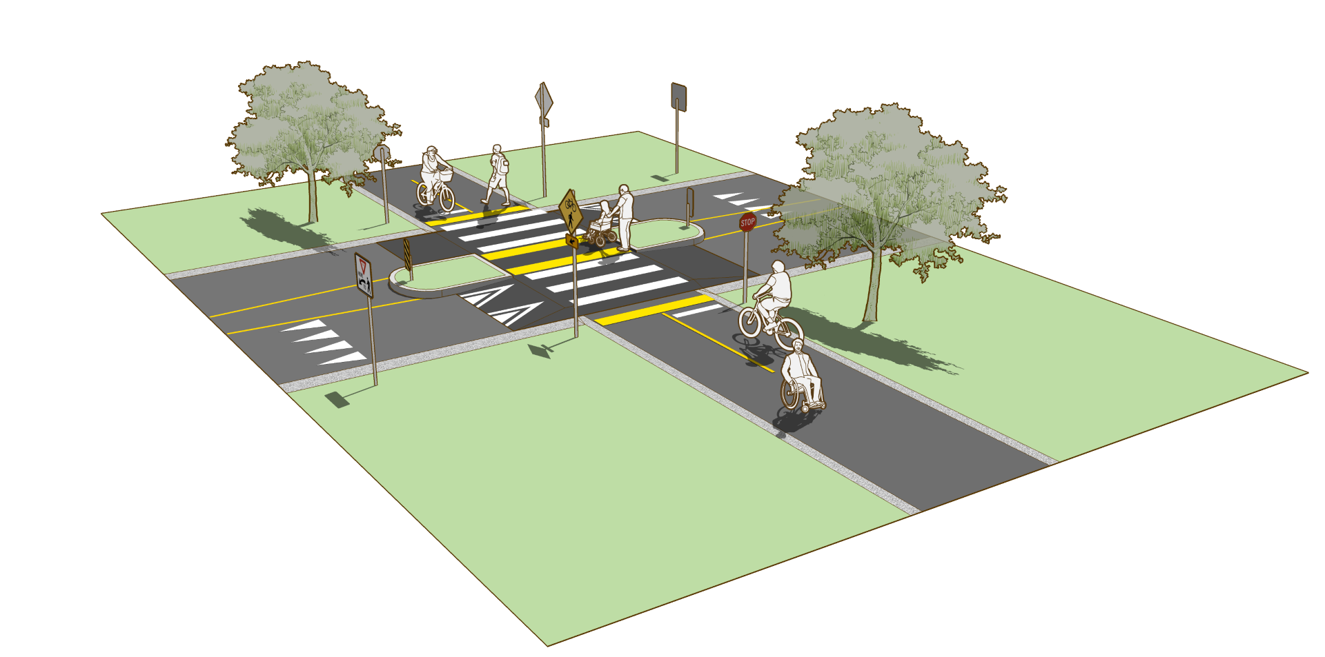 Two Person Pedestrian Path Dimensions & Drawings