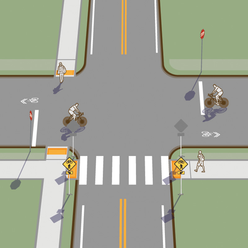 طريق الدراجات مختلط بحركة المرور